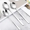 Coffee Scoops Premium Quality 304 Spoon et fourche en acier inoxydable pour les desserts coréens - Perfectionner votre expérience culinaire