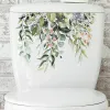 1 -stc bloemen toiletsticker wc decoraties groene plant bladeren toilet deksel sticker sticker badkamer muurstickers zelfklevende muurschildering