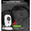 Monitorer VB602 IR Night Vision Temperatur Monitor Lullabies Intercom Vox Mode Video Baby Camera Walkie Talkie Babysitter Baby Monitor