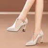 Kleding schoenen puntige teen hoge hakken sexy dames mode 2024 zomer designer pumps feest wandelen elegante gezellige vrouwelijke zapatos