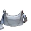 P Fashionable Womens Bag Single Shoulder Diagonal Cross Chain Underarm Bag With Nylon Fabric Hobo Three in One Bag 240329