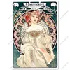 Alphonse Mucha póster pin up up chicas letrero de metal de metal pintura de arte decorativo platos de pared decoración para bares de la pared del hogar placas de lata