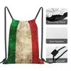 Mochila Vintage envelhecida e arranhada bandeira italiana Bolsas de tração portáteis Bacha