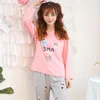 Accueil Vêtements Femme Animal Modèle de vache Pyjamas Ensemble de vêtements de nuit à manches longues Pijama Pyjamas Sleep Femme Sleep Two Piece Loungewear Big Taille