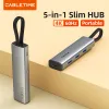 HUBS CABLETIME SLIM 5 في 1 USB C HUB إلى HDMICIPATIBLE 4K 60Hz PD 100W USB 3.0 5GBPS لـ MacBook Pro Baptop Type C Hub C431