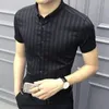 Chemises décontractées pour hommes Business Top Striped Chemit et chemisier à manches courtes formelles Fashion 2024 XXL