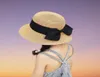 Kappenhüten Sommer Kinder Schmetterling Knoten Stroh Fedora Hut Kinder Visor Beach Sonne Baby Girls Sunhat Wide Rand Floppy Panama für GIR5657244