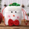 Juldekorationer kreativa linne dragkammare äppelväska för äldre goodie barn gåva