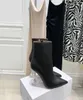 AMINA MUADDI Moda Sapatos Itália Giorgia Botas de tornozelo cúbico salto plexi preto couro genuíno xug6044293