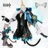 Costumes de anime Lynette Cosplay Genshin Impacto Fantas Fontaine Fontaine Cosplay Cosplay Costume Vestido uniforme Ears Salia Roupa de cauda Magician 240411