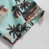 Chemises décontractées pour hommes vintage Unisexe Men Hawaiian Hip Hop Flower Plant Imprimé Azure Beach Sleeve Femmes Y2k Aloha Tops minces