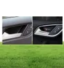 Car styling Stickers Carbon Fiber Interior door inside door bowl panel wrist cover trim for A3 A4 A5 A6 A7 Q3 Q5 Q7 B6 Accessories7827599