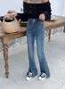 Pantalon de la mode pour femmes micro jean évasé jeans femme stit extensible hauteur show maigre tout 2024 printemps