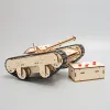 DIY Wooden 3D Puzzle Puzzle Tank Modelo Science Kit Assembléia Toys RC Física de tanques Projeto de escola eletrônica Experiência científica Toys