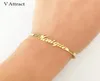 V Attirer des bijoux BFF à main personnalisés Kpop Nom personnalisé Bracelets Bangles Femmes Men Bijoux Femme Gold Erkek Bileklik 2018 Y13029875