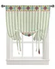 Cortina de ventana de rayas florales para sala de estar decoración del hogar cortina de cocina cortina de atado de cocina cortinas ajustables