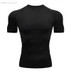 Magliette camicia a compressione uomini che corrono maglietta fitness maniche corta top sport allenamento bianco bodybuilding top neri secchi rapidi magliette 4xl