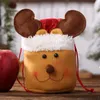 Juldekorationer kreativa linne dragkammare äppelväska för äldre goodie barn gåva