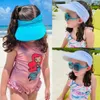 Visir Wide Brim Hatts Bucket Hats Kids Sun Visor Hat Wide Brim Summer UV Protection Beach Sport Cap For Children Girls Boys Packable Summer Beach Hatts 240412