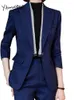 Pantaloni da due pezzi da donna in stile francese Office Elegante Office Donne Abbigliamento formale 2024 Blazer Fashion Sleeve Pannello streetwear