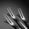 Forks da 6 pezzi Set da dessert con supporto per cigno Creative Silver Fruit Fork inossidabile per la festa di Natale del Ringraziamento