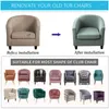 Chair Covers T Jacquard Stretch Tub ArmChair Cover Single Sofa Club Slipcover For Living Room Couch With Seat Cushion Case