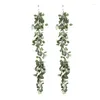 Decoratieve bloemen AT35 2 PCS Kunstmatige eucalyptus bladeren Garland Fake Greenery Frosted Vine voor trouwtafel Runner Mantel Home Decor