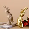 Figurines décoratives Résine décor de maison nordique Luxury Rose dorée à la main Décoration de mariage ornements TV Cabinet Dining Living Room Wine Déco
