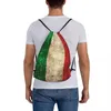 Mochila Vintage envelhecida e arranhada bandeira italiana Bolsas de tração portáteis Bacha