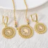 Necklace Earrings Set ZEADear Wedding Gold Color Round Disc Pendant Bracelets Earring Rings 2024 Statement Party Gifts