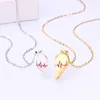 Chains 2Pcs Magnetic Heart Couple Necklace For Women Valentine's Day Sweater Chain Friend Lovers Wedding Party Gift