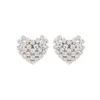 Boucles d'oreilles dos xsbody rond Crystal Heart Clip sur le mariage pour femmes bijoux de la mode et non-piercing cadeau de mariée