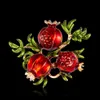 Broches de grenade en émail rouge vintage créatif pour les fruits en alliage pour femmes plants de mariages décontractés Brooch broche bijoux cadeaux