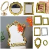 Vintage Miniature Mirror Mini Frames Dollhouse Ornament Furniture DIY European Style 1:12 Scale Doll House Accessories