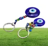 Turcho Blue Evil Evil Key Ring Charms Pendants Crafting Glass Keychain con accesorios de joyería de adorno colgante de llaves Amuleto FO1183488