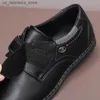 الأحذية الرياضية مدرسة الأطفال السوداء أحذية جلدية سوداء أحذية واحدة الربيع/الصيف على الطراز البريطاني بويست بوي الطفل Q240412