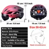 Xtiger Cycling Helm IntegrallyMolded Bicycle LED -lampor MTB Bike Ultralight Sport Safe Hat With Goggles Visor 240401