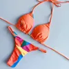 Kadınların mayo qinjoyer kadınlar baskılar iki parça mayo banyo kıyafeti 2024 String bikini seti seksi biquini plaj giymek yüzmek