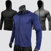 Jackor Running Jacket For Men Long Sleeve Shirt Hoodie Track Top Full Zip Sports Fitness Workout Gym Active Jacket 9002