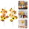 Flores decorativas 2 PCs Pumpkin Flower Branch Dening Decor Decor