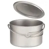 Mugs Tiartisan 2000ml Outdoor Titanium Pot Water Cup Tableware Camping Cooking Pots Picnic Hanging With Lid Handle