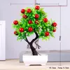 Kwiaty dekoracyjne sztuczne rośliny Bonsai Fortune Fruit Tree donite Faux Big Berry Branch liść do domu dekoracja pokoju ślubnego el impreza