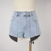 Kvinnors shorts 2024 Summer denim bomulls lapptäcke hög midja byxor y2k kläder högkvalitativa leggings brah