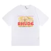 Rhude Mens T Shirts Designer shirt voor ment shirts korte mouw mode rhude t shirt paren ronde nek luxe hiphop kleding casual ademende zomer xy18