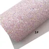 Pink Glitter Leather Sheets Iridescent Synthetic Leather Fabric Hearts Printed Shimmer Glitter för DIY Craft 8.2 "X11.4" SJ504