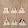 Decorative Figurines 1PC Handmade Rainbow Phone Strap Cotton Pendant Mobile Straps Lanyard Key Ring Accessories