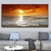 Modern Large Size Landscape Poster Wall Art Canvas Painting Sunset Beach Picture For Living Room Bedroom Decoration248J