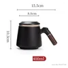 Muggar kinesiska keramik med lock och trähandtag av te -vattenseparation Filtrering Cup Home Office Supplies Gift Mug