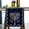 Hanukkah Linen Table Runner Table Decor Jewish Chanukah Star of David Jewish Table Runners for Dining Table Hanukkah Decoration