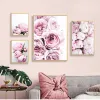 Painting Wall Art Picture for Living Room No Frame Nordic Minimalist Posters and Prints Pink Peony Flower Kids Room Decor Canvas